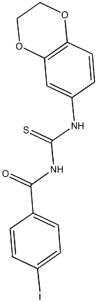 N-(2,3-dihydro-1,4-benzodioxin-6-yl)-N'-(4-iodobenzoyl)thiourea Struktur