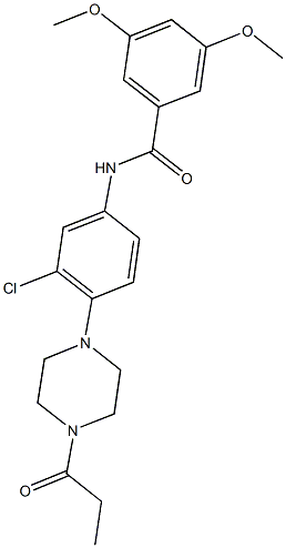 N-[3-chloro-4-(4-propionyl-1-piperazinyl)phenyl]-3,5-dimethoxybenzamide,833434-47-2,结构式