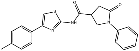 N-[4-(4-methylphenyl)-1,3-thiazol-2-yl]-5-oxo-1-phenyl-3-pyrrolidinecarboxamide 化学構造式