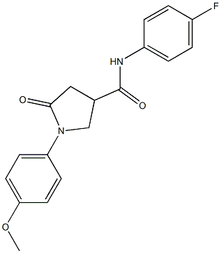 N-(4-fluorophenyl)-1-(4-methoxyphenyl)-5-oxo-3-pyrrolidinecarboxamide Struktur