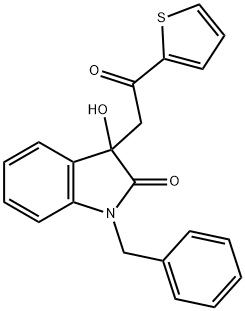 1-benzyl-3-hydroxy-3-[2-oxo-2-(2-thienyl)ethyl]-1,3-dihydro-2H-indol-2-one Structure