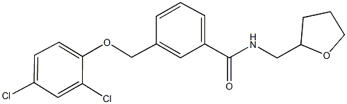 3-[(2,4-dichlorophenoxy)methyl]-N-(tetrahydro-2-furanylmethyl)benzamide Structure