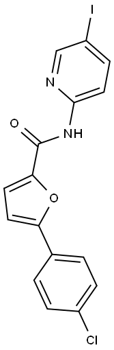 5-(4-chlorophenyl)-N-(5-iodo-2-pyridinyl)-2-furamide 化学構造式
