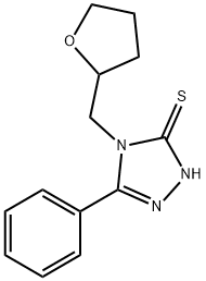 5-phenyl-4-(tetrahydro-2-furanylmethyl)-4H-1,2,4-triazol-3-yl hydrosulfide Struktur