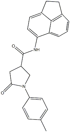 N-(1,2-dihydro-5-acenaphthylenyl)-1-(4-methylphenyl)-5-oxo-3-pyrrolidinecarboxamide Structure