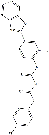 N-[(4-chlorophenyl)acetyl]-N'-(2-methyl-4-[1,3]oxazolo[4,5-b]pyridin-2-ylphenyl)thiourea 结构式