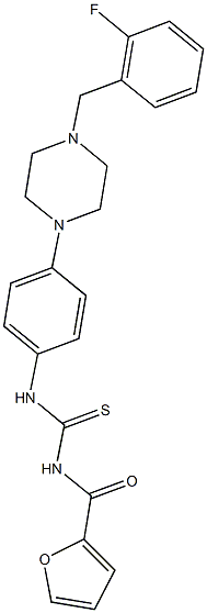 N-{4-[4-(2-fluorobenzyl)-1-piperazinyl]phenyl}-N'-(2-furoyl)thiourea Structure