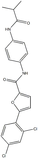 5-(2,4-dichlorophenyl)-N-[4-(isobutyrylamino)phenyl]-2-furamide Struktur