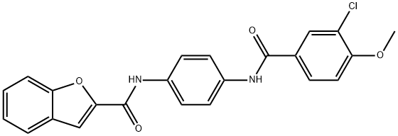 N-{4-[(3-chloro-4-methoxybenzoyl)amino]phenyl}-1-benzofuran-2-carboxamide Structure