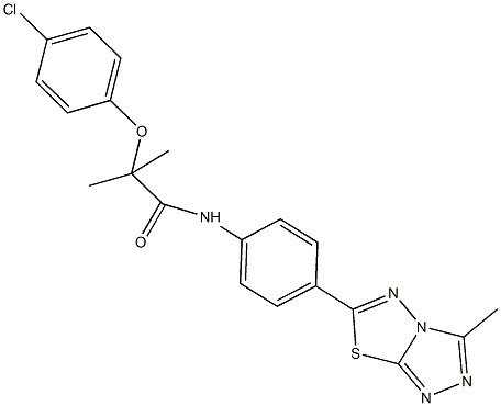 2-(4-chlorophenoxy)-2-methyl-N-[4-(3-methyl[1,2,4]triazolo[3,4-b][1,3,4]thiadiazol-6-yl)phenyl]propanamide Structure
