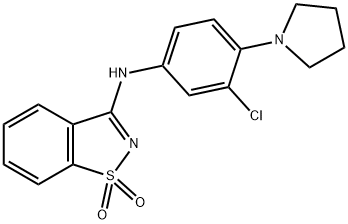 N-[3-chloro-4-(1-pyrrolidinyl)phenyl]-N-(1,1-dioxido-1,2-benzisothiazol-3-yl)amine,838844-45-4,结构式