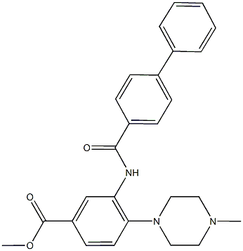 methyl 3-[([1,1'-biphenyl]-4-ylcarbonyl)amino]-4-(4-methyl-1-piperazinyl)benzoate Struktur