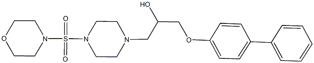 1-([1,1'-biphenyl]-4-yloxy)-3-[4-(4-morpholinylsulfonyl)-1-piperazinyl]-2-propanol 化学構造式