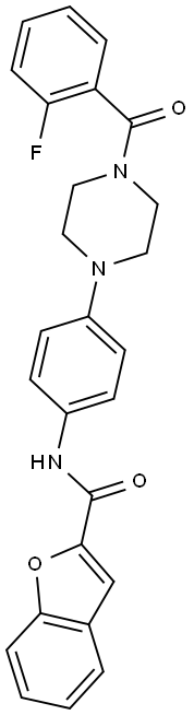 N-{4-[4-(2-fluorobenzoyl)-1-piperazinyl]phenyl}-1-benzofuran-2-carboxamide Struktur