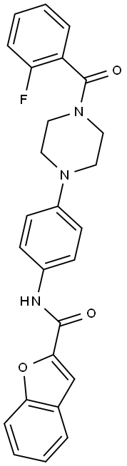 N-{4-[4-(2-fluorobenzoyl)-1-piperazinyl]phenyl}-1-benzofuran-2-carboxamide 结构式