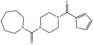 1-{[4-(2-thienylcarbonyl)-1-piperazinyl]carbonyl}azepane 化学構造式