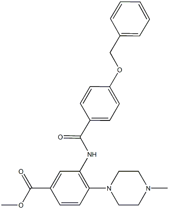 methyl 3-{[4-(benzyloxy)benzoyl]amino}-4-(4-methyl-1-piperazinyl)benzoate Structure