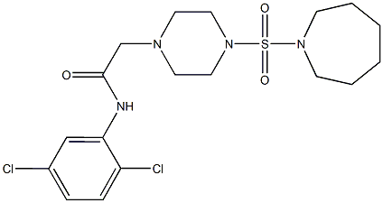 2-[4-(1-azepanylsulfonyl)-1-piperazinyl]-N-(2,5-dichlorophenyl)acetamide 结构式