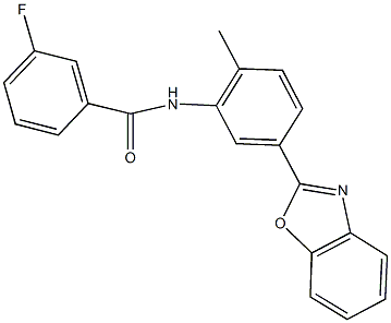 N-[5-(1,3-benzoxazol-2-yl)-2-methylphenyl]-3-fluorobenzamide,839689-26-8,结构式