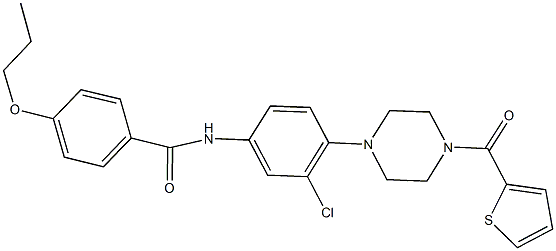 N-{3-chloro-4-[4-(2-thienylcarbonyl)-1-piperazinyl]phenyl}-4-propoxybenzamide Structure