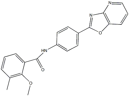 2-methoxy-3-methyl-N-(4-[1,3]oxazolo[4,5-b]pyridin-2-ylphenyl)benzamide Structure