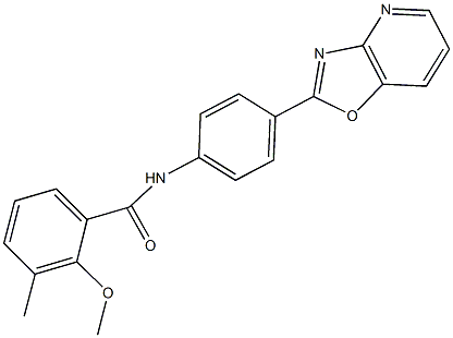 2-methoxy-3-methyl-N-(4-[1,3]oxazolo[4,5-b]pyridin-2-ylphenyl)benzamide,839695-14-6,结构式