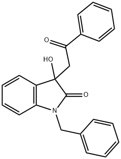 1-benzyl-3-hydroxy-3-(2-oxo-2-phenylethyl)-1,3-dihydro-2H-indol-2-one Struktur