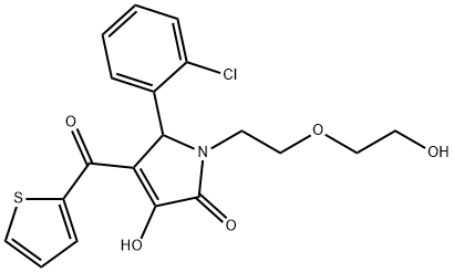 5-(2-chlorophenyl)-3-hydroxy-1-[2-(2-hydroxyethoxy)ethyl]-4-(2-thienylcarbonyl)-1,5-dihydro-2H-pyrrol-2-one Struktur