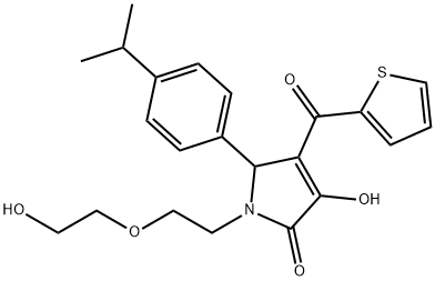 3-hydroxy-1-[2-(2-hydroxyethoxy)ethyl]-5-(4-isopropylphenyl)-4-(2-thienylcarbonyl)-1,5-dihydro-2H-pyrrol-2-one Structure