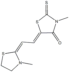 3-methyl-5-[2-(3-methyl-1,3-thiazolidin-2-ylidene)ethylidene]-2-thioxo-1,3-thiazolidin-4-one Structure