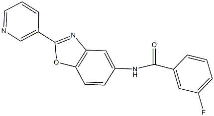 3-fluoro-N-[2-(3-pyridinyl)-1,3-benzoxazol-5-yl]benzamide Struktur
