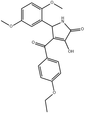 5-(2,5-dimethoxyphenyl)-4-(4-ethoxybenzoyl)-3-hydroxy-1,5-dihydro-2H-pyrrol-2-one,842973-29-9,结构式