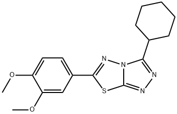 3-cyclohexyl-6-(3,4-dimethoxyphenyl)[1,2,4]triazolo[3,4-b][1,3,4]thiadiazole,843615-89-4,结构式