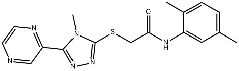 N-(2,5-dimethylphenyl)-2-{[4-methyl-5-(2-pyrazinyl)-4H-1,2,4-triazol-3-yl]sulfanyl}acetamide,843622-60-6,结构式