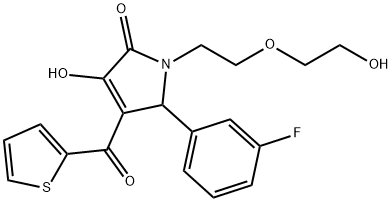 5-(3-fluorophenyl)-3-hydroxy-1-[2-(2-hydroxyethoxy)ethyl]-4-(2-thienylcarbonyl)-1,5-dihydro-2H-pyrrol-2-one 化学構造式