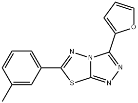 3-(2-furyl)-6-(3-methylphenyl)[1,2,4]triazolo[3,4-b][1,3,4]thiadiazole 化学構造式