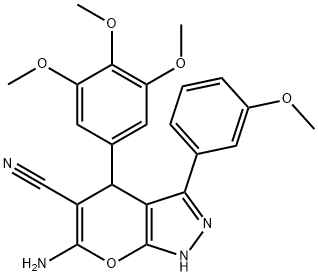 6-amino-3-(3-methoxyphenyl)-4-(3,4,5-trimethoxyphenyl)-2,4-dihydropyrano[2,3-c]pyrazole-5-carbonitrile|