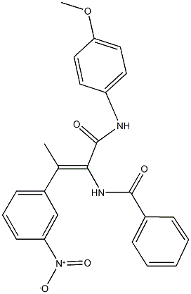 N-{2-{3-nitrophenyl}-1-[(4-methoxyanilino)carbonyl]-1-propenyl}benzamide Structure