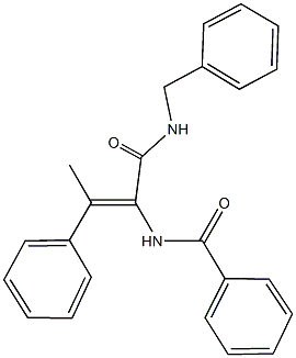 N-{1-[(benzylamino)carbonyl]-2-phenyl-1-propenyl}benzamide Struktur