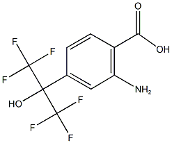 2-amino-4-[2,2,2-trifluoro-1-hydroxy-1-(trifluoromethyl)ethyl]benzoic acid Struktur