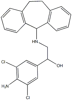 1-(4-amino-3,5-dichlorophenyl)-2-(10,11-dihydro-5H-dibenzo[a,d]cyclohepten-5-ylamino)ethanol 结构式