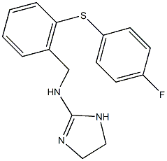 N-(4,5-dihydro-1H-imidazol-2-yl)-N-{2-[(4-fluorophenyl)sulfanyl]benzyl}amine 化学構造式