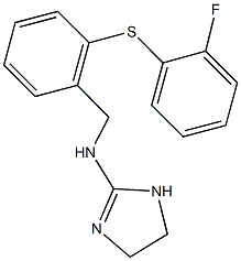 N-(4,5-dihydro-1H-imidazol-2-yl)-N-{2-[(2-fluorophenyl)sulfanyl]benzyl}amine 化学構造式