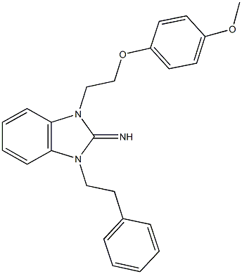 1-[2-(4-methoxyphenoxy)ethyl]-3-(2-phenylethyl)-1,3-dihydro-2H-benzimidazol-2-imine Structure