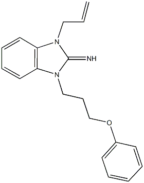 1-allyl-3-(3-phenoxypropyl)-1,3-dihydro-2H-benzimidazol-2-imine 化学構造式