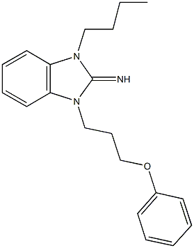 1-butyl-3-(3-phenoxypropyl)-1,3-dihydro-2H-benzimidazol-2-imine Structure