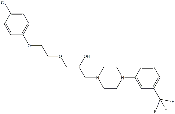 1-[2-(4-chlorophenoxy)ethoxy]-3-{4-[3-(trifluoromethyl)phenyl]-1-piperazinyl}-2-propanol 结构式