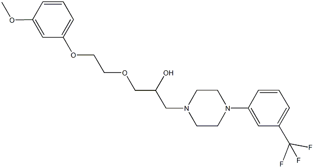 1-[2-(3-methoxyphenoxy)ethoxy]-3-{4-[3-(trifluoromethyl)phenyl]-1-piperazinyl}-2-propanol Structure