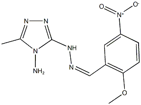 5-nitro-2-methoxybenzaldehyde (4-amino-5-methyl-4H-1,2,4-triazol-3-yl)hydrazone 结构式