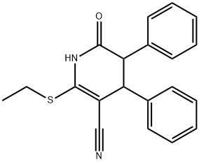 2-(ethylsulfanyl)-6-oxo-4,5-diphenyl-1,4,5,6-tetrahydro-3-pyridinecarbonitrile 化学構造式